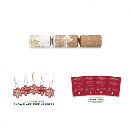 12" Festive Village Kraft Christmas Crackers